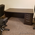 Espresso Single Pedestal Straight Desk 60X30